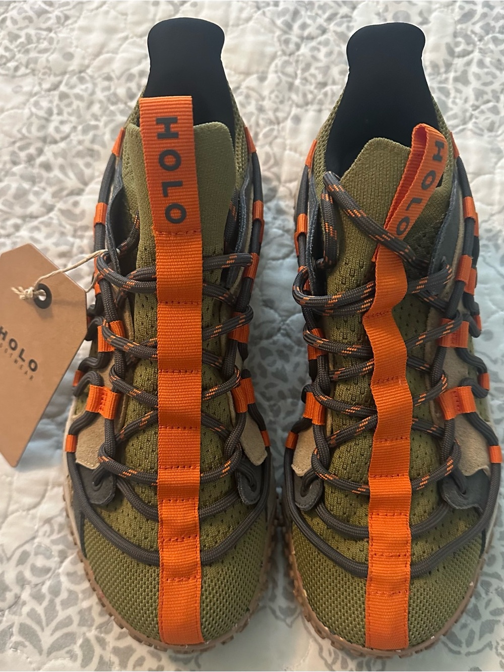 Women Olive Green & Orange Trail Sneakers